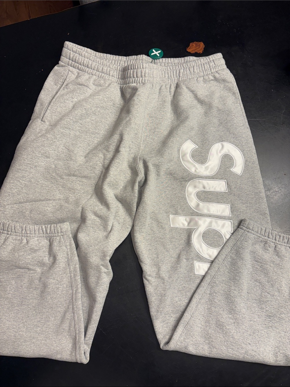 Supreme Gray Logo Sweatpants